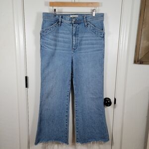 Madewell Distressed 11" High Rise Flare Jeans Size 31